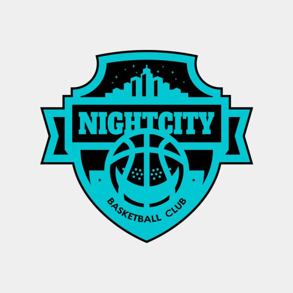 Night city Basketball club logo template サムネイル